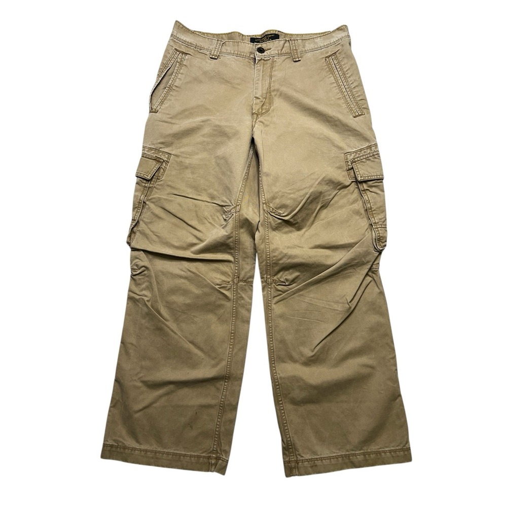 Old Navy Cargo Pants Mens 34x30 Tan Surplus Company Vintage‎ Wide Leg Khaki